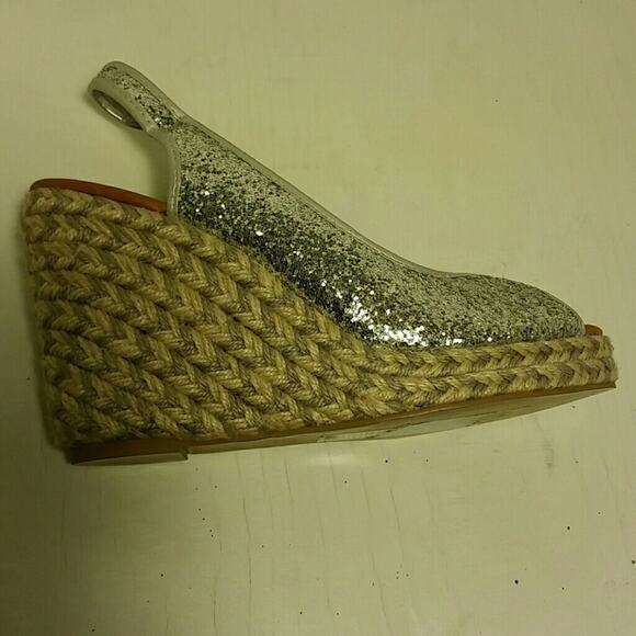 Frenchblu Silver Glitter Wedge Heel. 9 - Picture 3 of 4